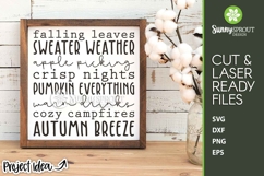 Fall Things Word Art - Cricut SVG Cut File - Laser File Product Image 1