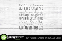 Fall Things Word Art - Cricut SVG Cut File - Laser File Product Image 2