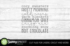 Winter Things Word Art - Cricut SVG Cut File - Laser File Product Image 2