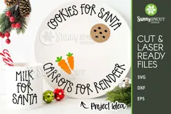 Cookies Milk for Santa Plate and Mug - Cricut SVG Cut File Product Image 1