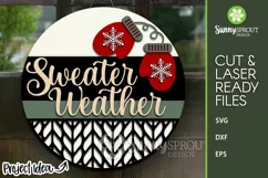 Sweater Weather Winter Mittens Sign - SVG Laser Cut File Product Image 2