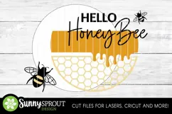 Hello Honey Bee Honeycomb Sign - SVG Laser Cut Files Product Image 3