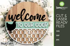 Welcome to Our Coop Chicken Sign - SVG Laser Cut File Product Image 2