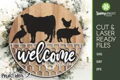 Welcome Farm Animal Sign - SVG Laser Cut File Product Image 2