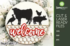 Welcome Farm Animal Sign - SVG Laser Cut File Product Image 1