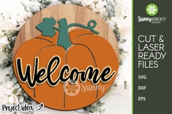 Welcome Fall Pumpkin Sign - SVG Laser Cut Files Product Image 2