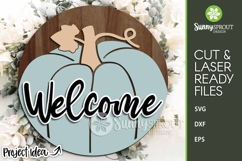 Welcome Fall Pumpkin Sign - SVG Laser Cut Files Product Image 1