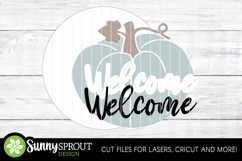 Welcome Fall Pumpkin Sign - SVG Laser Cut Files Product Image 3