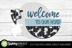 Welcome to Our Herd Cow Sign - SVG Laser Cut File Product Image 3