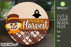 Happy Harvest Scarecrow Sign - SVG Laser Cut Files Product Image 2