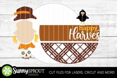 Happy Harvest Scarecrow Sign - SVG Laser Cut Files Product Image 3