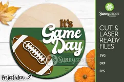 It's Game Day American Football Sign - SVG Laser Cut Files Product Image 1