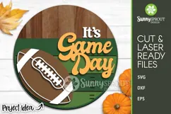 It's Game Day American Football Sign - SVG Laser Cut Files Product Image 2
