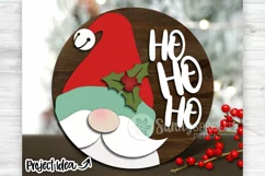 Ho Ho Ho Santa Door Sign - SVG Laser Cut Files Product Image 1