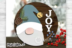 Joy Santa Gnome Door Sign - SVG Laser Cut Files Product Image 2