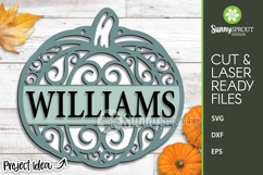 Pumpkin Family Name Sign - Fall SVG Laser Cut Files Product Image 2