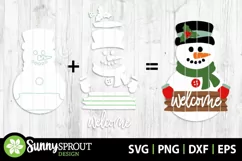 Welcome Snowman Door Sign - SVG Laser Cut Files Product Image 2