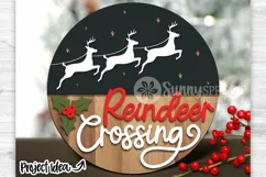 Reindeer Crossing Door Sign - Christmas SVG Laser Cut File Product Image 3
