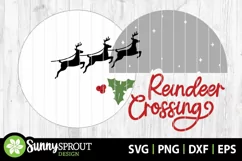 Reindeer Crossing Door Sign - Christmas SVG Laser Cut File Product Image 2