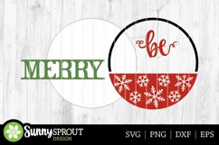 Be Merry Snowflake Christmas Door Sign - SVG Laser Cut Files Product Image 3