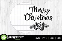 Merry Christmas Pine Cone Shiplap Sign - SVG Laser Cut Files Product Image 3