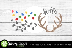 Hello Reindeer String Lights Sign - SVG Laser Cut Files Product Image 3