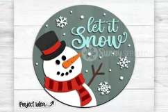 Let It Snow Snowman Door Sign - SVG Laser Cut Files Product Image 1