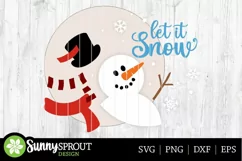 Let It Snow Snowman Door Sign - SVG Laser Cut Files Product Image 3