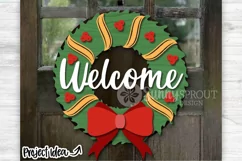 Welcome Christmas Wreath Sign - SVG Laser Cut Files Product Image 2
