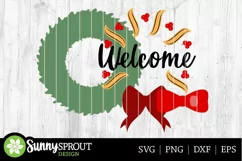 Welcome Christmas Wreath Sign - SVG Laser Cut Files Product Image 3