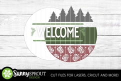 Welcome Pine Cone Pine Trees Sign - SVG Laser Cut File Product Image 2