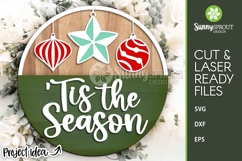 Tis The Season Christmas Ornament Sign - SVG Laser Cut Files Product Image 2
