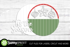 Tis The Season Christmas Ornament Sign - SVG Laser Cut Files Product Image 3