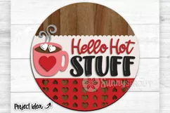 Hello Hot Stuff Cocoa Heart Sign - SVG Laser Cut Files Product Image 2