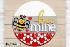 Bee Mine Valentine Heart Sign - SVG Laser Cut Files Product Image 2