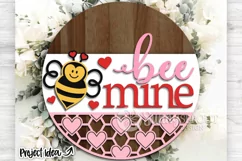 Bee Mine Valentine Heart Sign - SVG Laser Cut Files Product Image 1