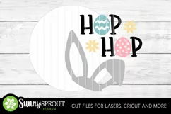 Hop Hop Easter Bunny Ears Sign - SVG Laser Cut Product Image 3