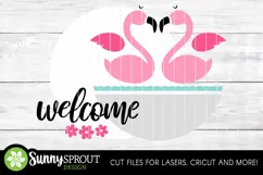 Welcome Flamingos Sign - SVG Laser Cut Files Product Image 3