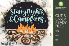 Starry Nights & Campfires Sign - SVG Laser Cut Files Product Image 2