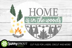 Home is in the Woods Campfire Sign - SVG Laser Cut Files Product Image 3
