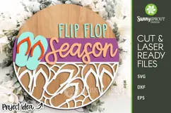Flip Flop Season Sign - SVG Laser Cut Files Product Image 2