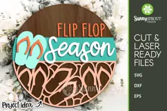 Flip Flop Season Sign - SVG Laser Cut Files Product Image 1