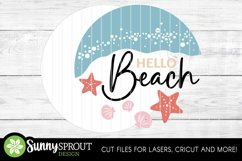 Hello Beach Ocean and Seashells Sign - SVG Laser Cut Files Product Image 3