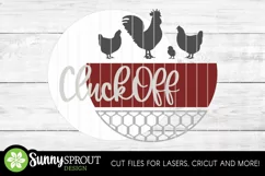 Cluck Off Funny Chicken Sign - SVG Laser Cut File Product Image 3