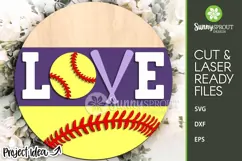 Love Baseball Softball Welcome Sign - SVG Laser Cut Files Product Image 2
