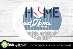 Home Sweet Home Baseball Welcome Sign - SVG Laser Cut Files Product Image 3