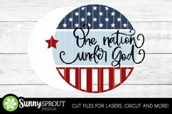 One Nation Under God American Flag Sign - SVG Laser Cut File Product Image 3