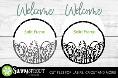 Welcome Round Wildflower Sign - SVG Laser Cut Files Product Image 3
