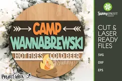 Camp Wannabrewski Sign - SVG Laser Cut Files Product Image 1