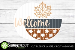 Welcome Fall Maple Leaf Sign - SVG Laser Cut Files Product Image 3